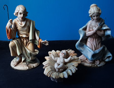 FONTANINI TRE STATUINE PRESEPE SAN GIUSEPPE MARIA VERGINE GESU'  CM 12,0