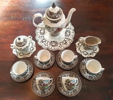 Servizio caffè vintage Old Country Castles England Ironstone 15pz Anni 50-60