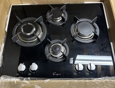 Piano Cottura a Gas Empava 24 Pollici Professionale 4 Bruciatori Italia Sabaf Vetro Nero NUOVO