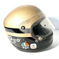 Casco Moto AGV Ago Replica Marrone/Oro e Nero Vintage 1977 Raro 58 Medium