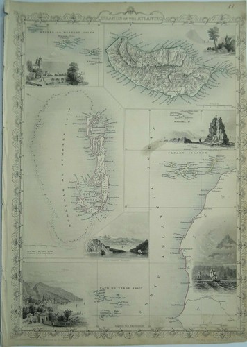 Antica mappa madera - mappa, di