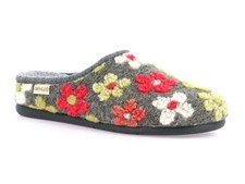 GRUNLAND CIABATTE IN FELTRO CON FIORI DONNA INVERNO CI3042  IRRA GRIGIO