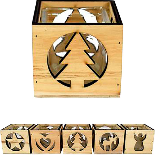 Porta candela lumino legno - in,