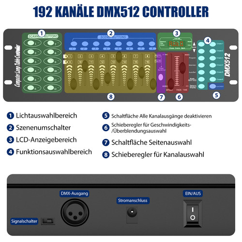 King 192 canali dmx512 - u'king,