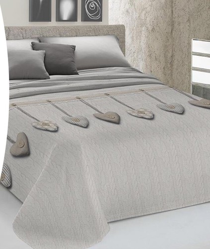 Copriletto estivo cuori - copriletto, beige