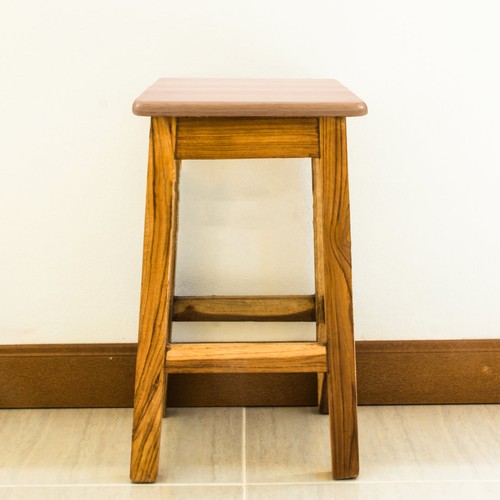 Sgabello quadrato legno - quadrato, in