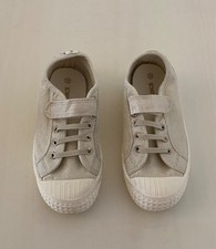 Scarpe sportive sneaker bambina n. 32 Okaidi tela glitter beige lacci velcro