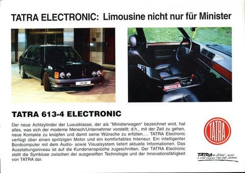 Tatra 613 depliant opuscolo - 613-4, depliant/opuscolo
