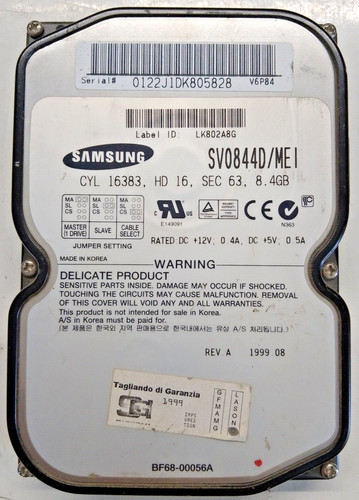 Samsung sv0844d 4gb - sv0844d, 8.4gb