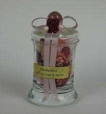 STUPENDO VASO IN VETRO VINTAGE HANDARBEIT LAVORAZIONE A MANO ITALY CON FIORI