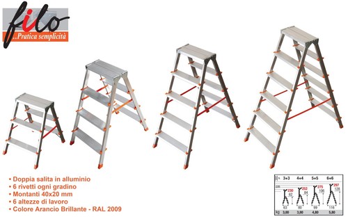 Scala alluminio doppia - alluminio,