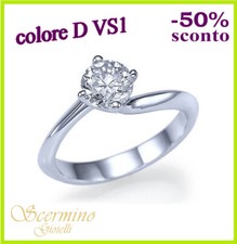 ANELLO SOLITARIO ORO BIANCO