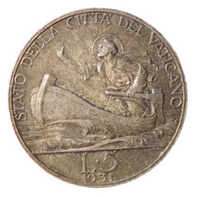 VATICANO 5 lire 1931 Papa Pio XI argento BB+/qSPL