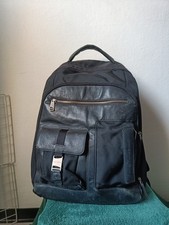 Zaino Piquadro porta pc  in pelle nera scuola lavoro universitá ufficio leather