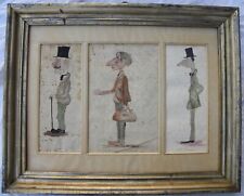 3 caricature MACCHIAIOLI Signorini Boldini Borrani in cornice unica cm 40x50