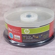 HP Lightscribe DVD+R Confezione da 25 16x 4,7 GB Dati 120 Minuti Video