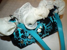 BORSA TOSCA BLU 100% SHOPPING BAG MADE IN ITALY