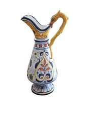 Vaso Brocca In Ceramica Smaltata Decorata A Mano Santucci Deruta 6269/32