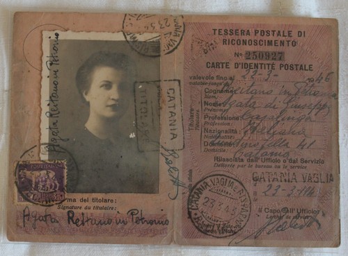 1943 tessera riconoscimento - tessera,