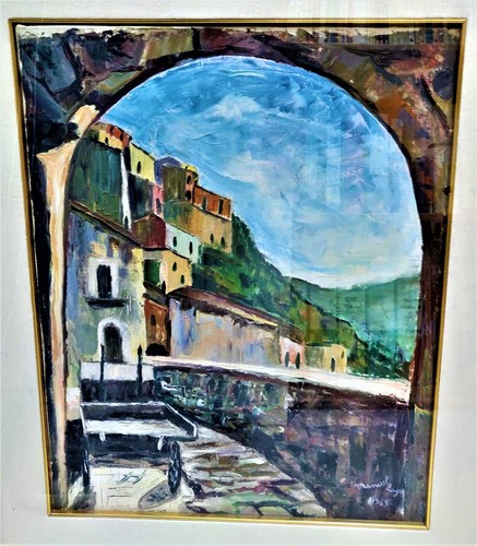 Quadro olio tela con - su,
