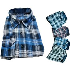 Camicia Flanella Uomo a quadri stile boscaiolo invernale botton down Taschino
