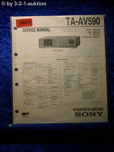 Sony service manual - sony, av590