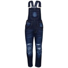 Salopette In Denim Strappata
