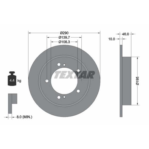 Textar dischi freni - textar, 2x