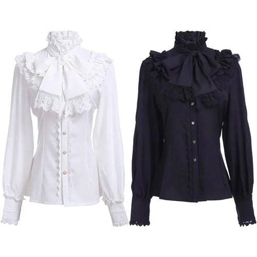 Women gothic shirt lolita lace - gothic,