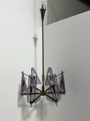 Lampadario ottone vetro - in,