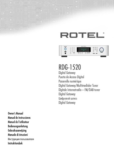Rotel rdg 1520 manuale - rdg-1520,