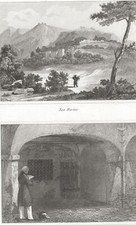 SAN MARINO , FERRARA , incisione del 1837,  su passepartout