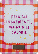 Bilancia Da Cucina Digitale 5Kg, Top in Vetro Temperato, 21,5X15X1,7 Cm, Rosso E