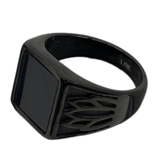 Anello uomo con pietra - con, nera