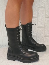 scarpe anfibi stivali stivaletti da donna nero scarponcini tronchetti con lacci