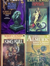Robert E. Howard 4 Book VTG Fantasy Paperback Bundle Kull Almuric