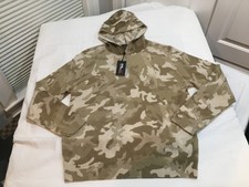 Felpa con cappuccio nuova con etichette $398,00 RLX Ralph Lauren uomo golf cashmere mimetica kaki GRANDE