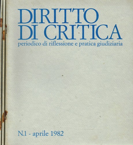 Diritto critica periodico - diritto, di