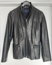 Burberry London Women's Black Leather Jacket, Made In USA, Sz. US 10 