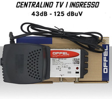 Centralino TV 1 ingresso 43dB regolabile  UHF filtro 5G offel 26-311