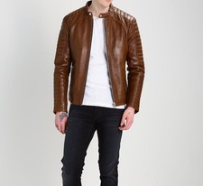 Giacca pelle cafe racer uomo