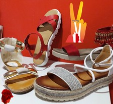 scarpe donna SANDALI DONNA ZEPPA bassa 40 come nuovi usati poco VV