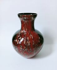NASON (?) MURANO VASO Tondo Avventurina Rosso Nero VETRO Oro VINTAGE