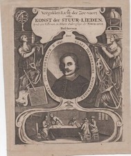 ANTICA INCISIONE 1747 CLAES HEYNDERICKS GIETERMAKER MATEMATICO E CARTOGRAFO OLAN