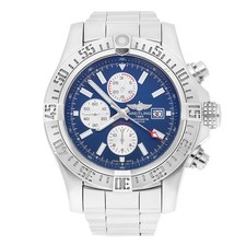 Breitling Breitling Super Avenger II A13371111C1A1 Quadrante Blu Acciaio Inox...