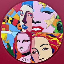 The woman's face Ugo Nespolo Opera SERIGRAFIA Firmata Numerata Pop Art Ed. Lim