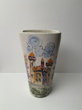 Grande Vaso Portaombrelli Vintage Originale Anni 50 In Ceramica Dipinta