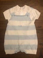 Pagliaccetto in maglia Tutto Piccolo blu/bianco - bambino ragazzo taglia 6 mesi