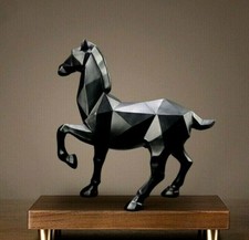 Statua scultura in resina cavallo geometrico 10,24" decorazione da tavolo