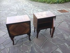 COPPIA DI COMODINI IN LEGNO ANTICO IMPELLICCIATO DI NOCE OTTIME CONDIZIONI